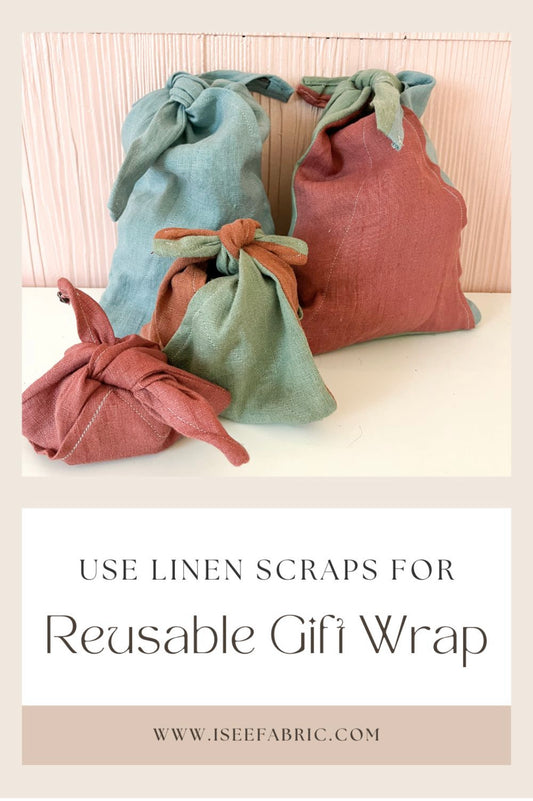 Reusable Gift Wrap with Linen Scraps