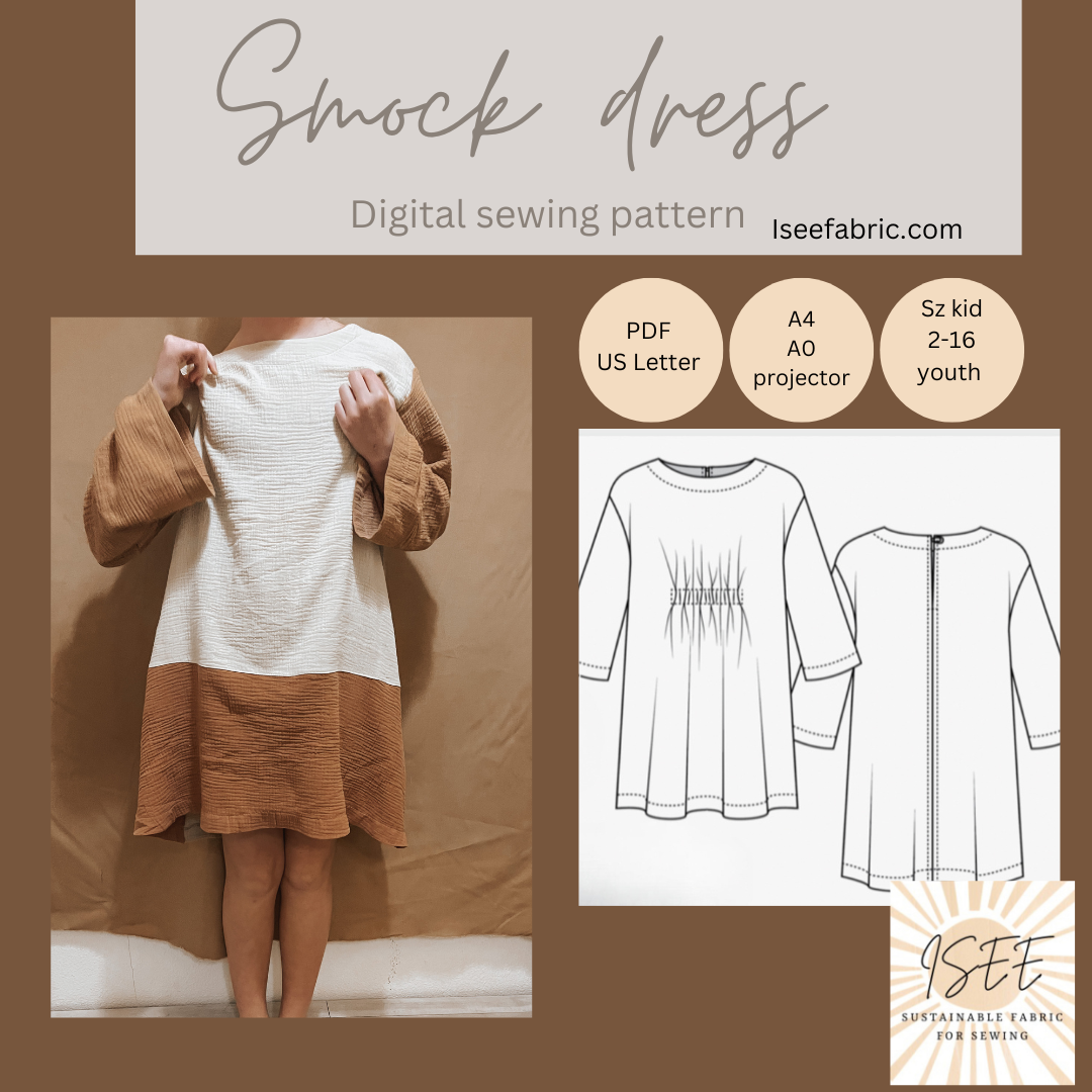 The Everyday Smock Dress/Top PDF Pattern - Isee fabric
