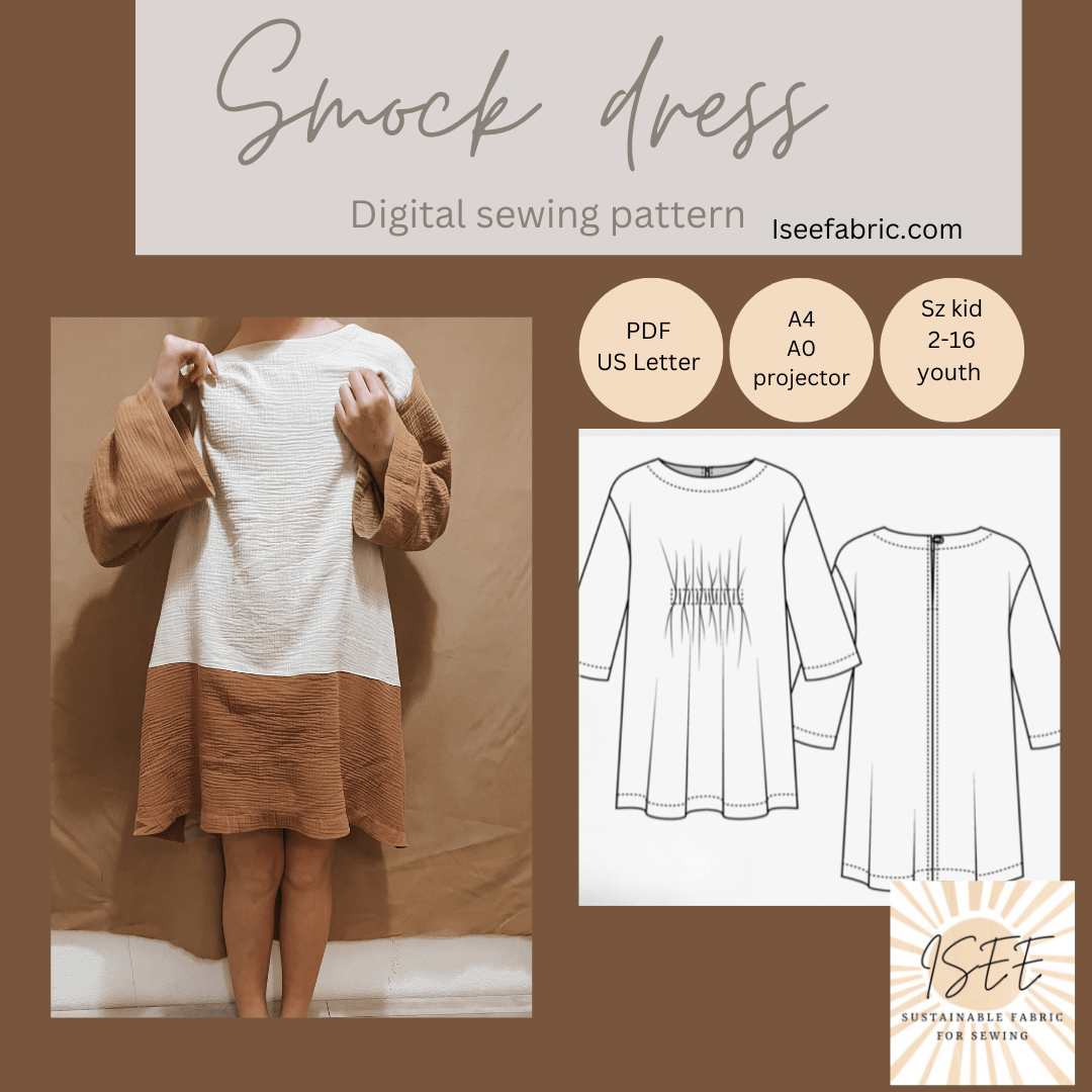 The Everyday Smock Dress/Top PDF Pattern - Isee fabric