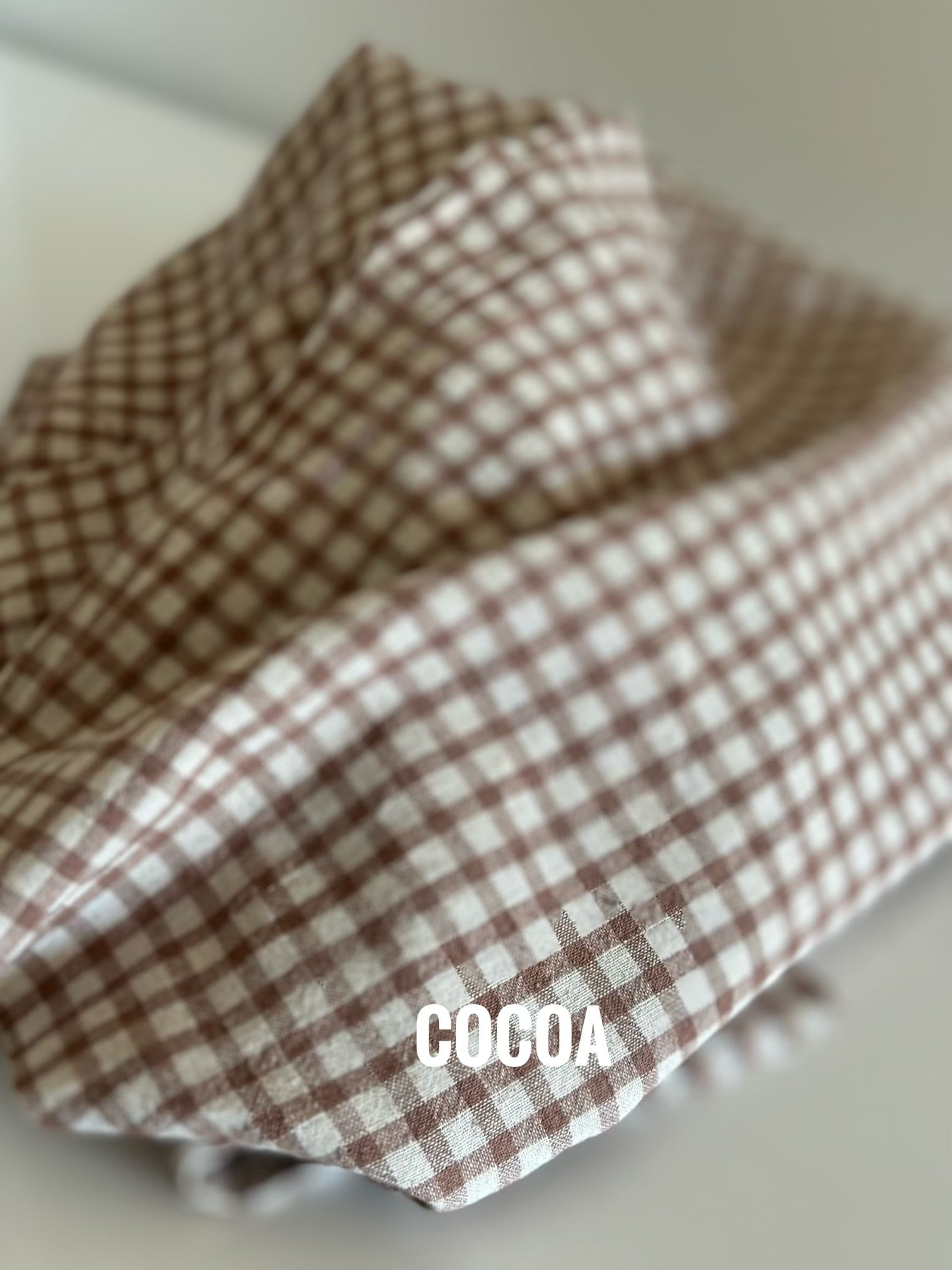 Cocoa gingham fabric, product image