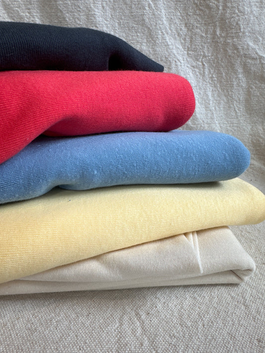 1x1 Rib, 100% USA milled Cotton