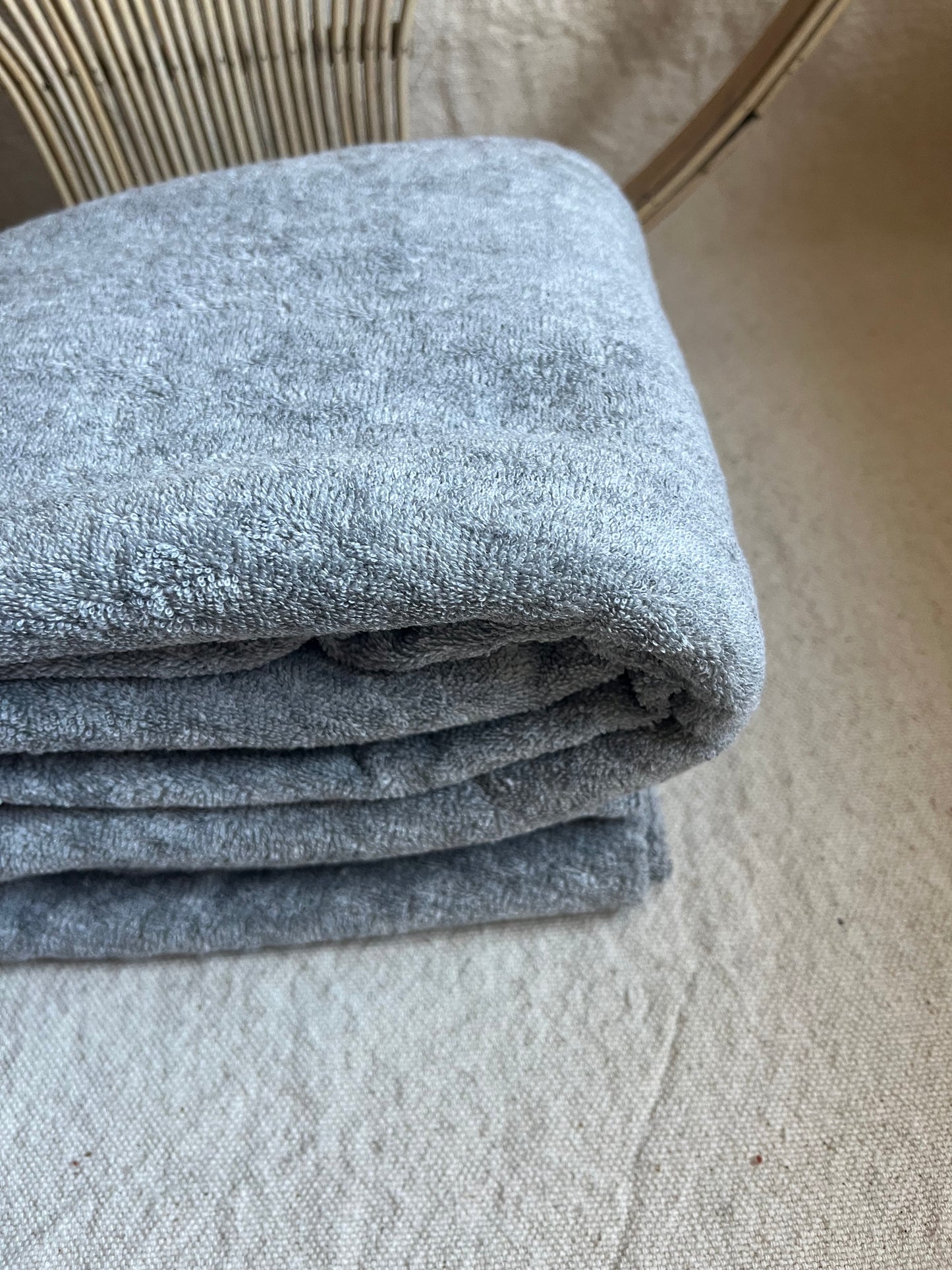 Folded gray towel