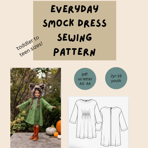 Everyday Smock Dress Sewing Pattern - Toddler to Teen