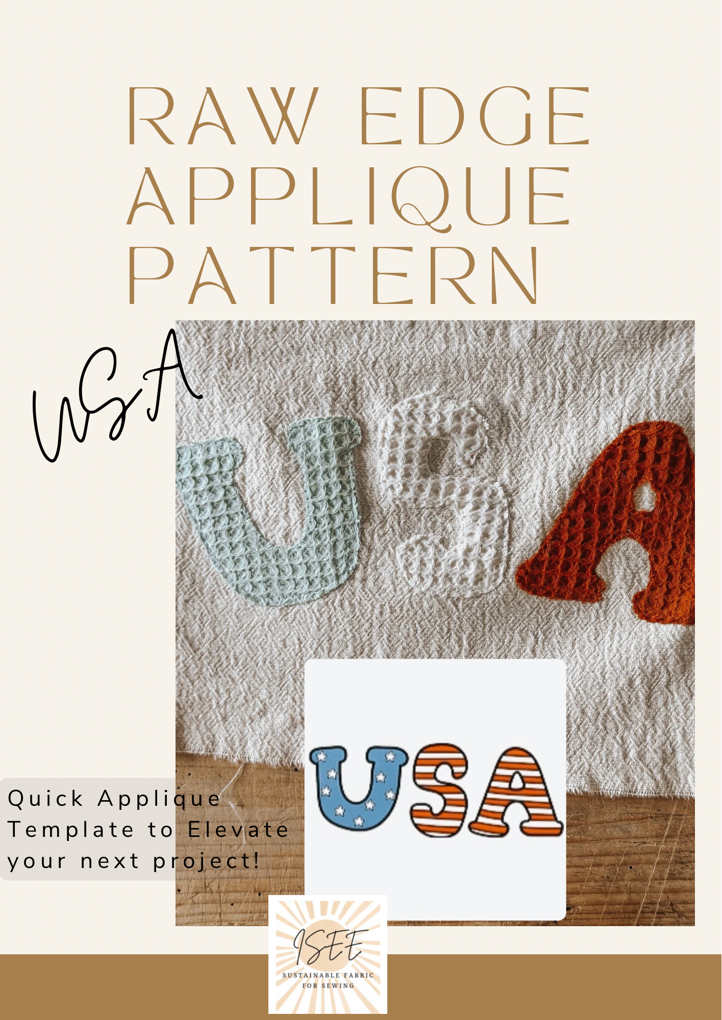 USA APPLIQUÉ template and tutorial - Isee fabric