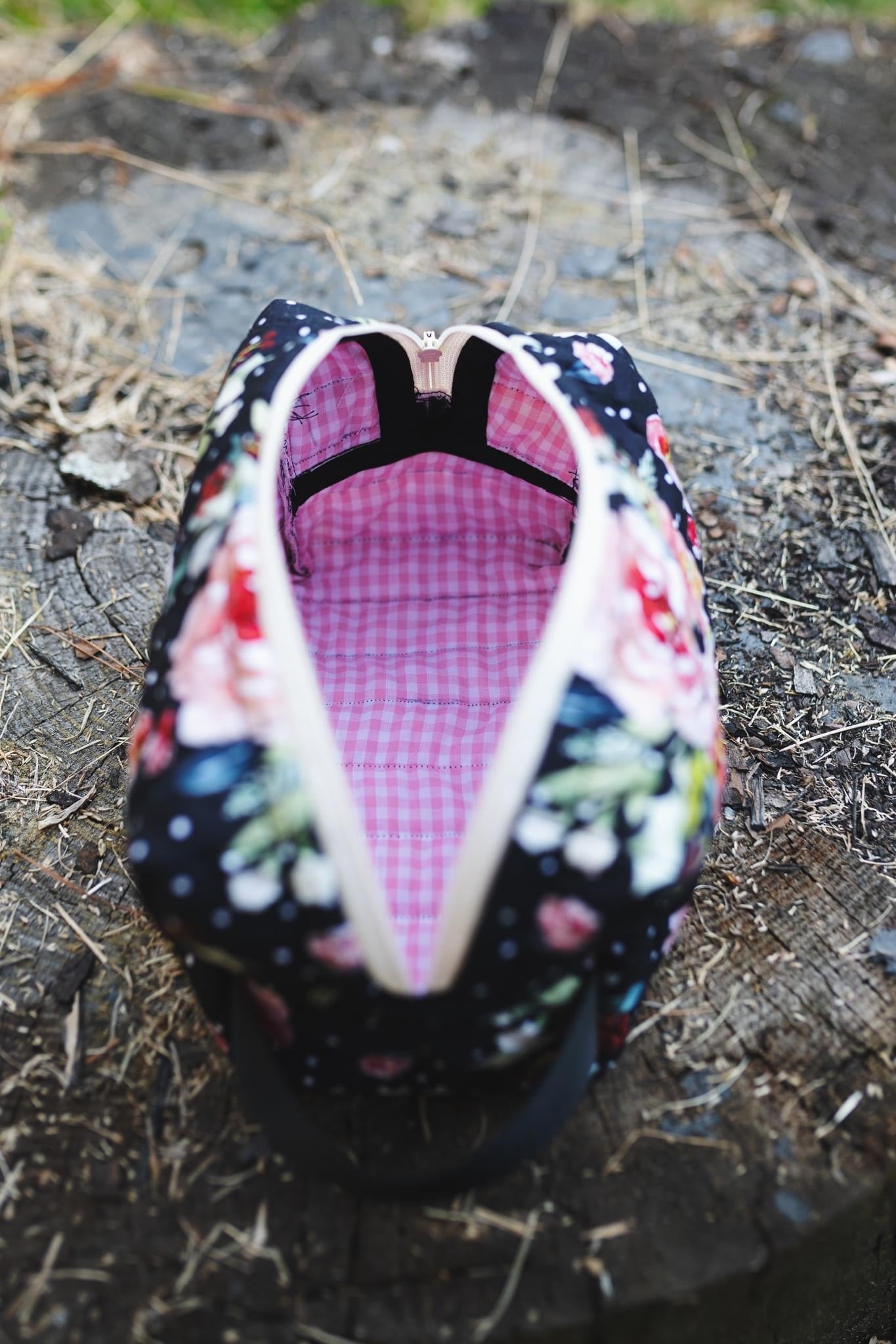 Floral backpack interior view