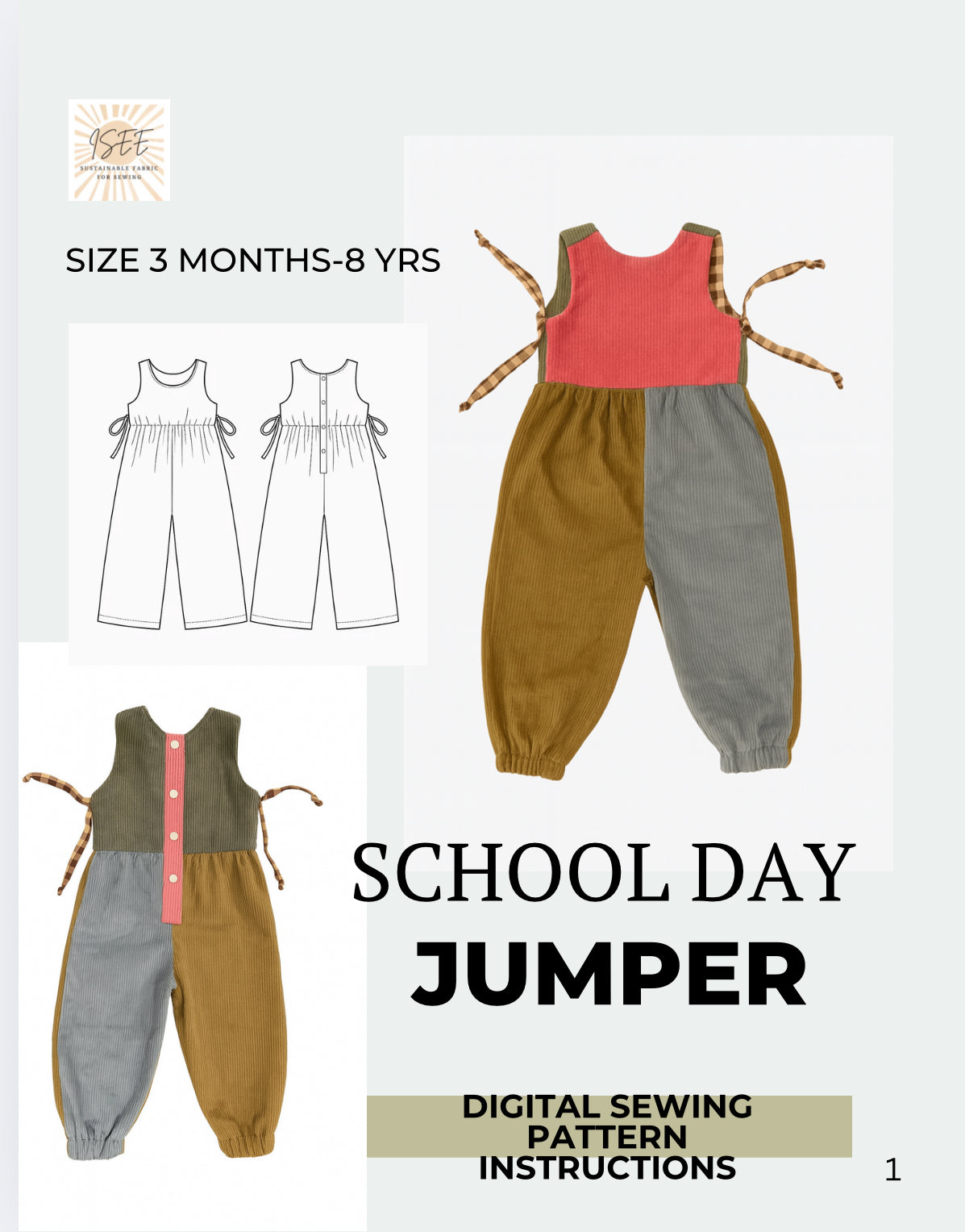School Day Jumper – Digital Sewing Pattern (Sizes 3 Months–8 Years)