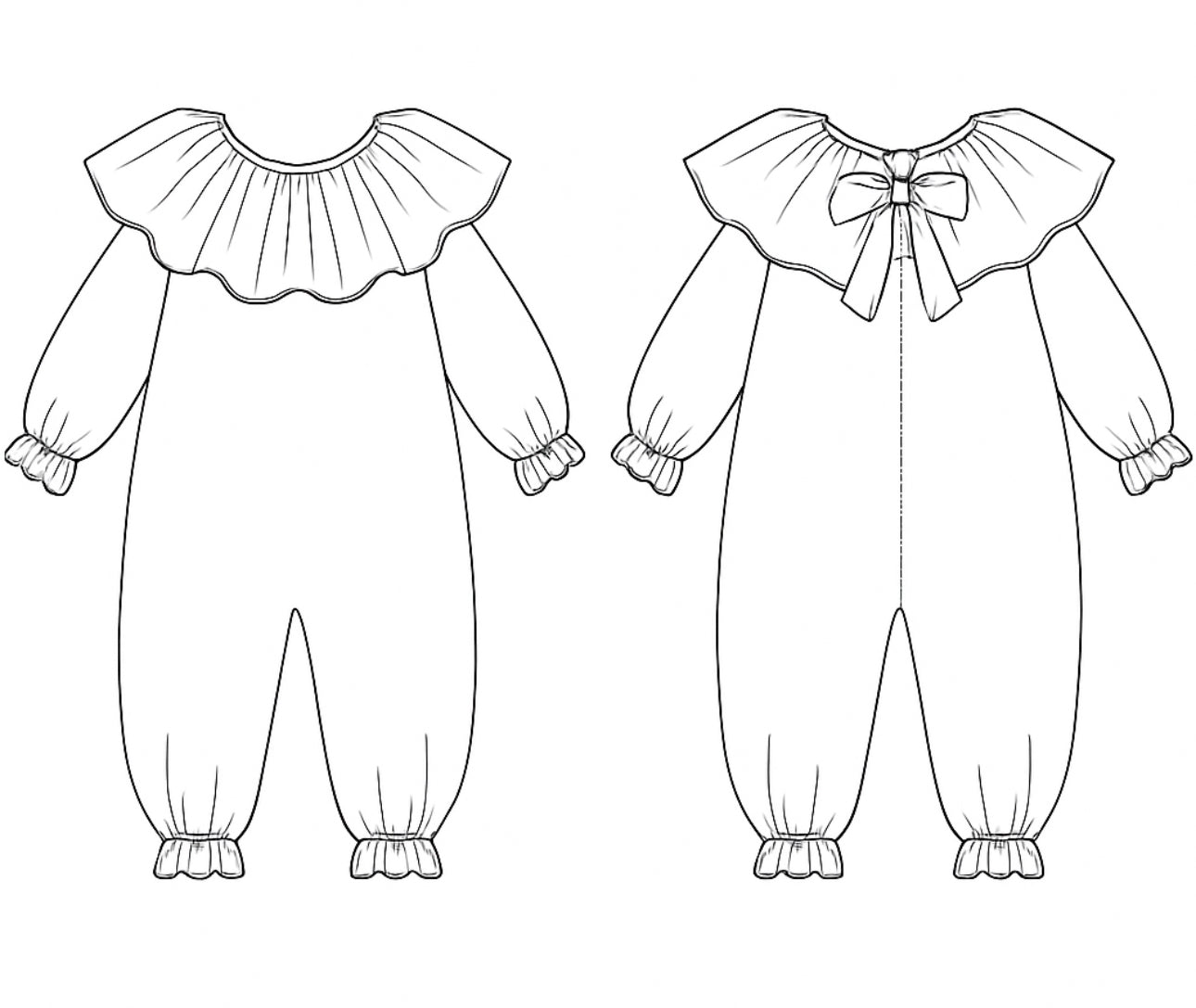 Vintage Clown Sewing Pattern – Digital PDF & Projector File – Sizes 2Y–12Y – Advanced Beginner Costume Sewing Pattern