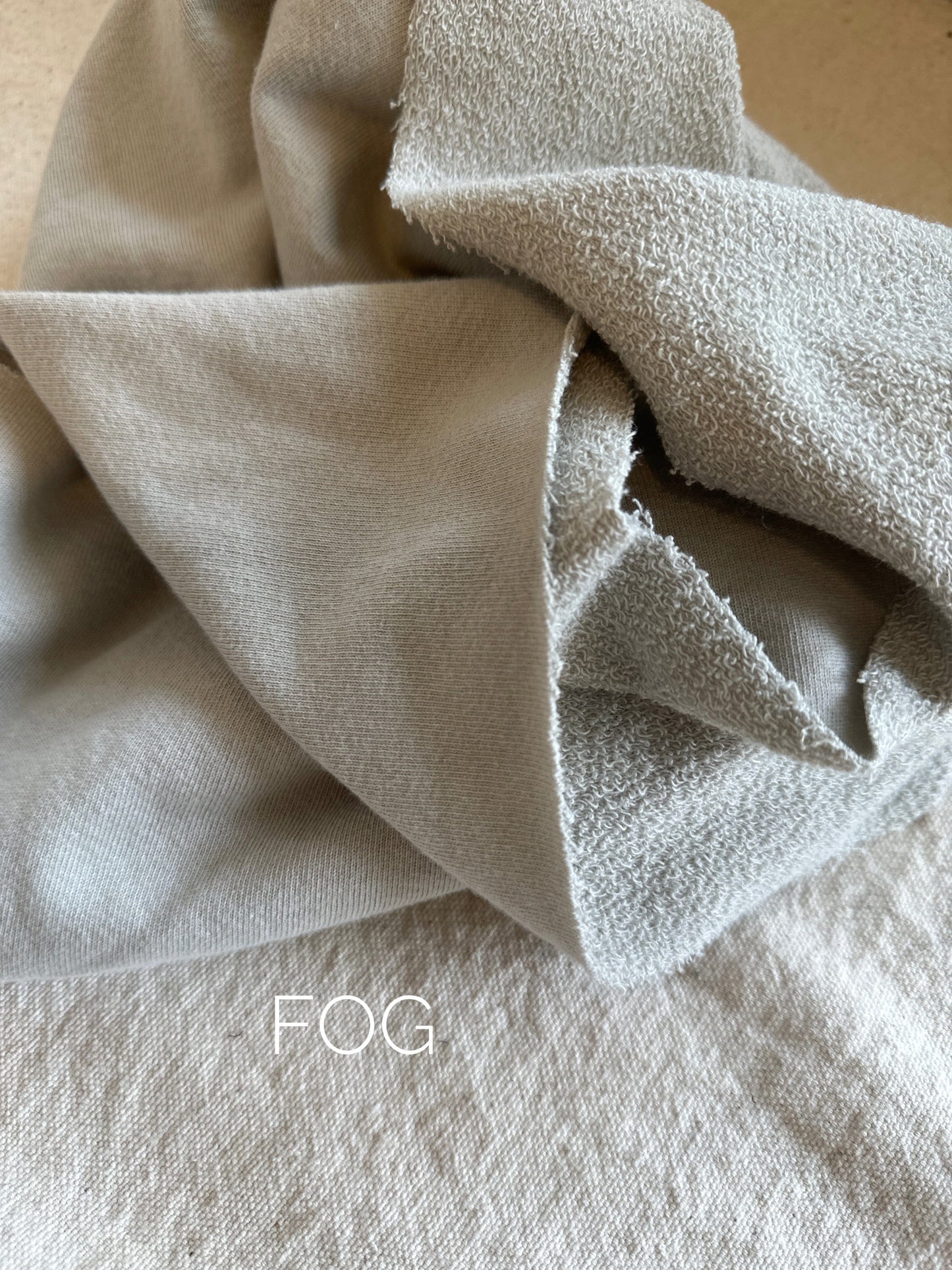 Fog-colored fabric sample