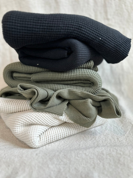 Premium Heavy Cotton Waffle + 2x1 Rib