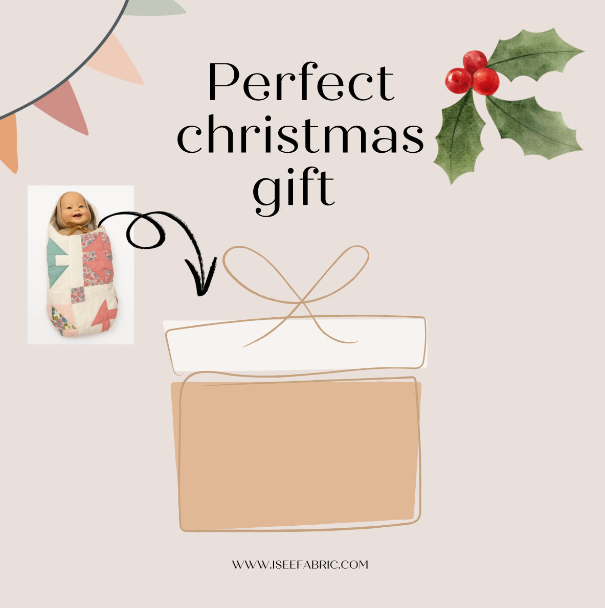 Baby Doll Bunting Bag Sewing Pattern – PDF & Projector File – Beginner DIY Doll Sleeping Bag