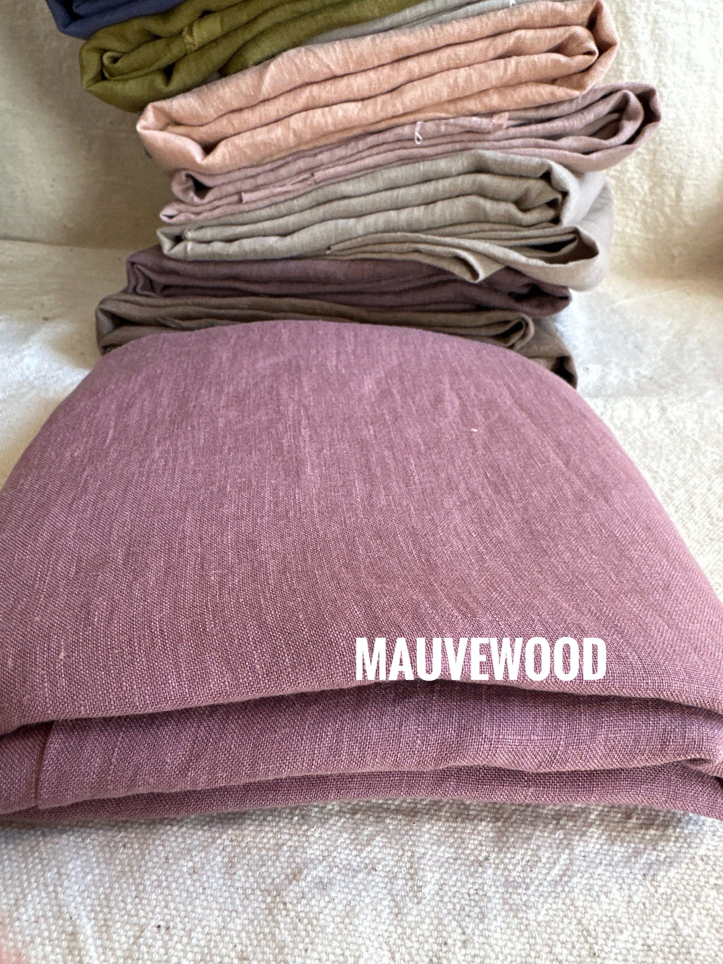Mauvewood linen bedding set in various colors
