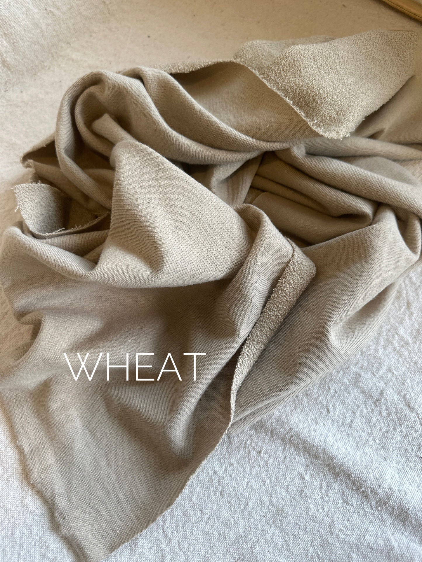 Wheat-colored fabric swatch