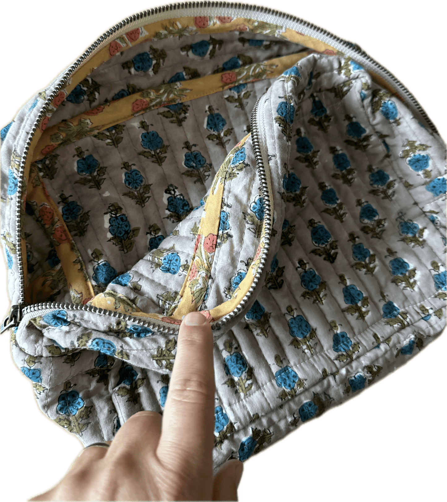 Quilted Double Sided Hand Stamped Cotton Batiste - Isee fabric