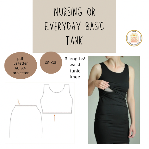 Everyday Basic Tank Nursing Tank Sewing Pattern Isee fabric