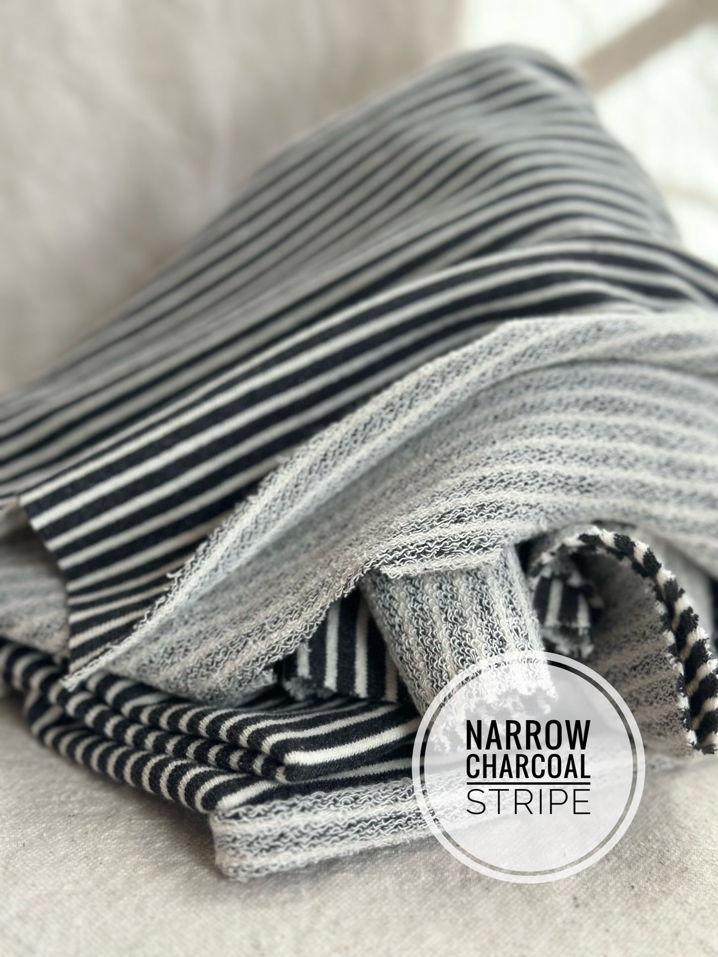 Cotton Blend Stripes Large Loop French Terry