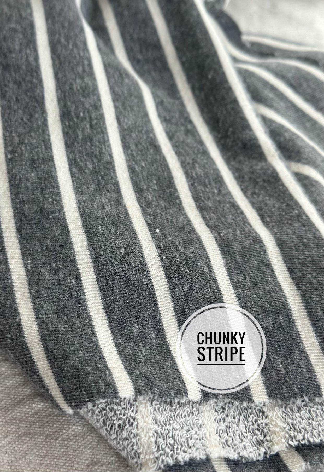 Cotton Blend Stripes Large Loop French Terry