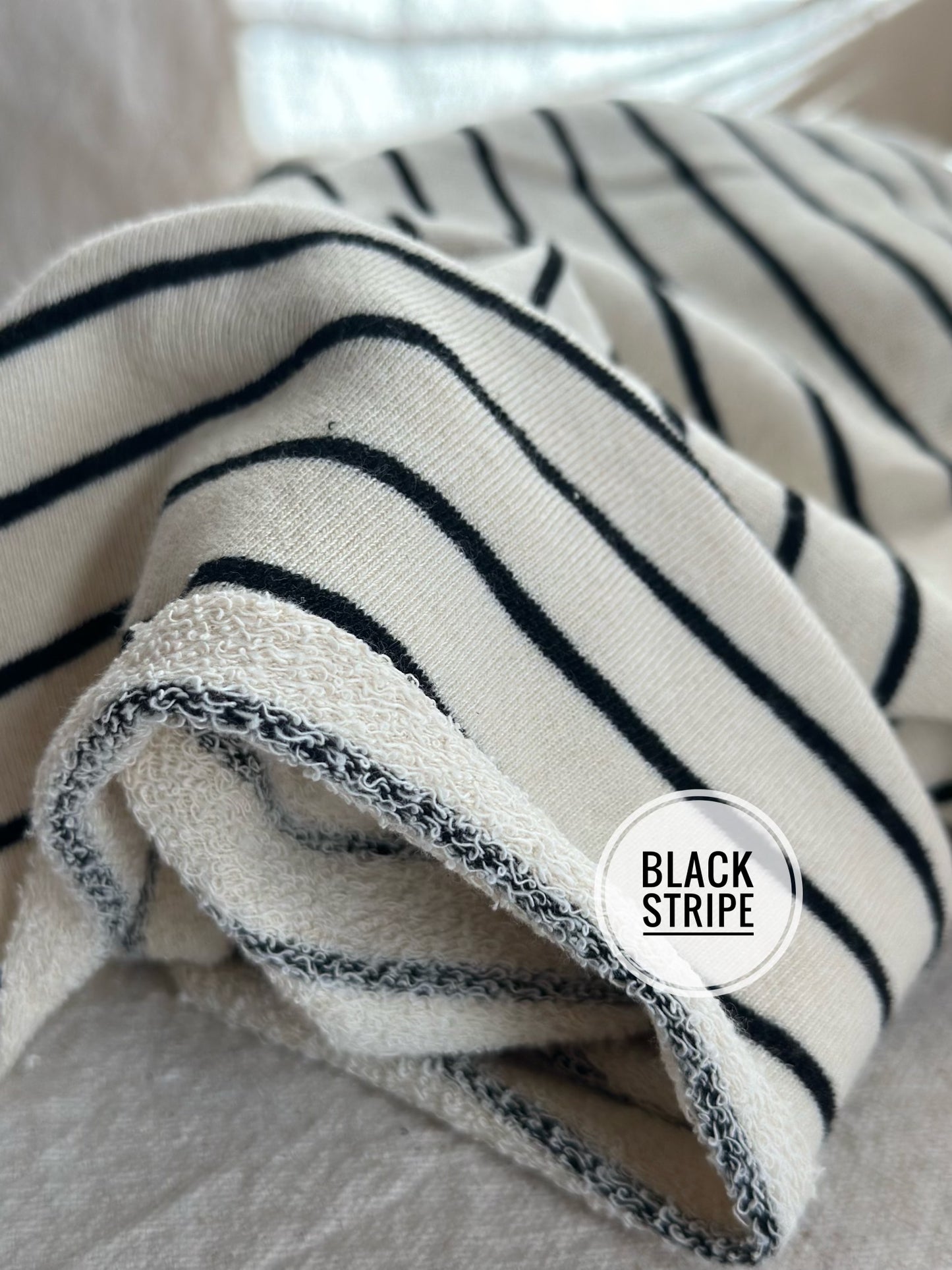 Cotton Blend Stripes Large Loop French Terry