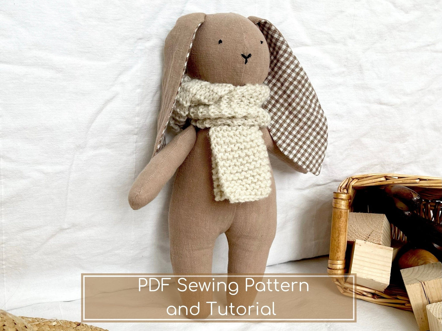 Stuffed bunny with scarf, IMG-3544 pattern