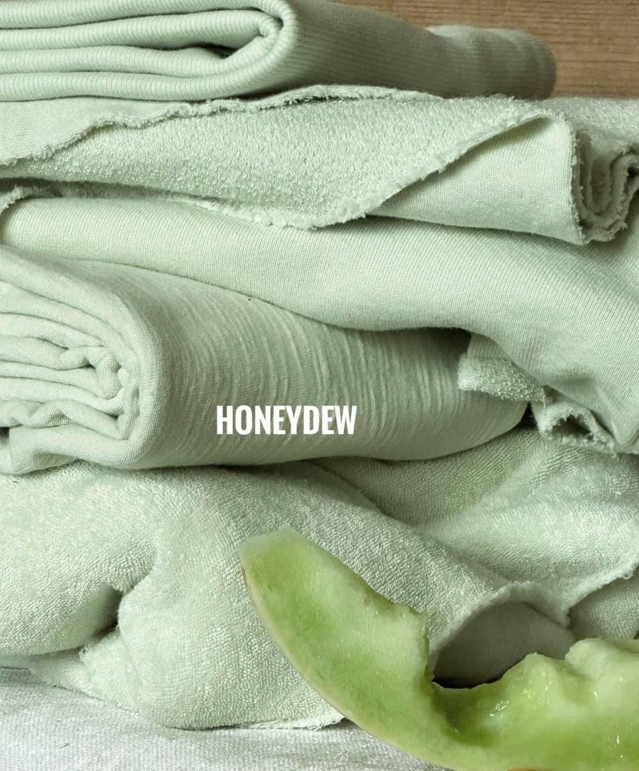 Honeydew green fabric stack, IMG-3941