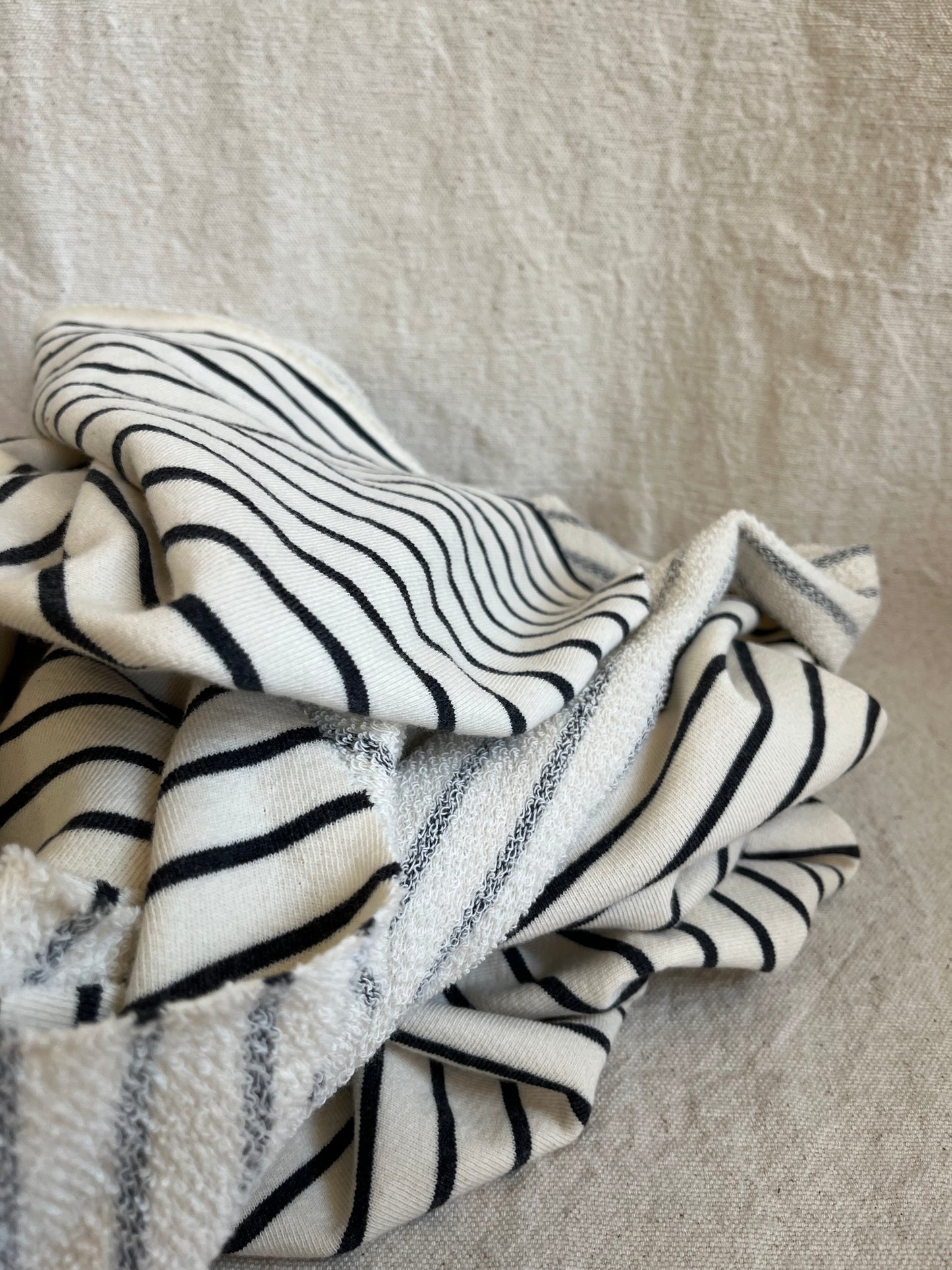 Cotton Blend Stripes Large Loop French Terry