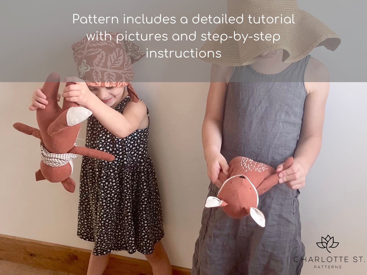 Fox and Wolf Plush PDF Sewing Pattern - Isee fabric