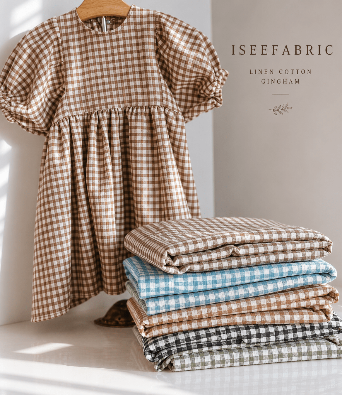 Gingham Linen+Cotton Blend