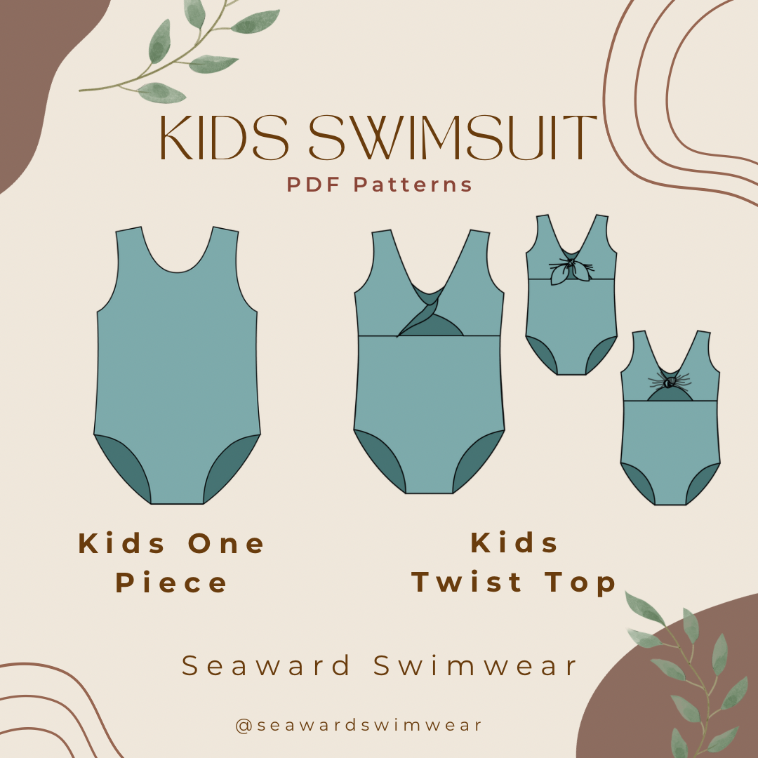Kids One Piece Swimsuit Tie/Knot/Twist Top - Isee fabric