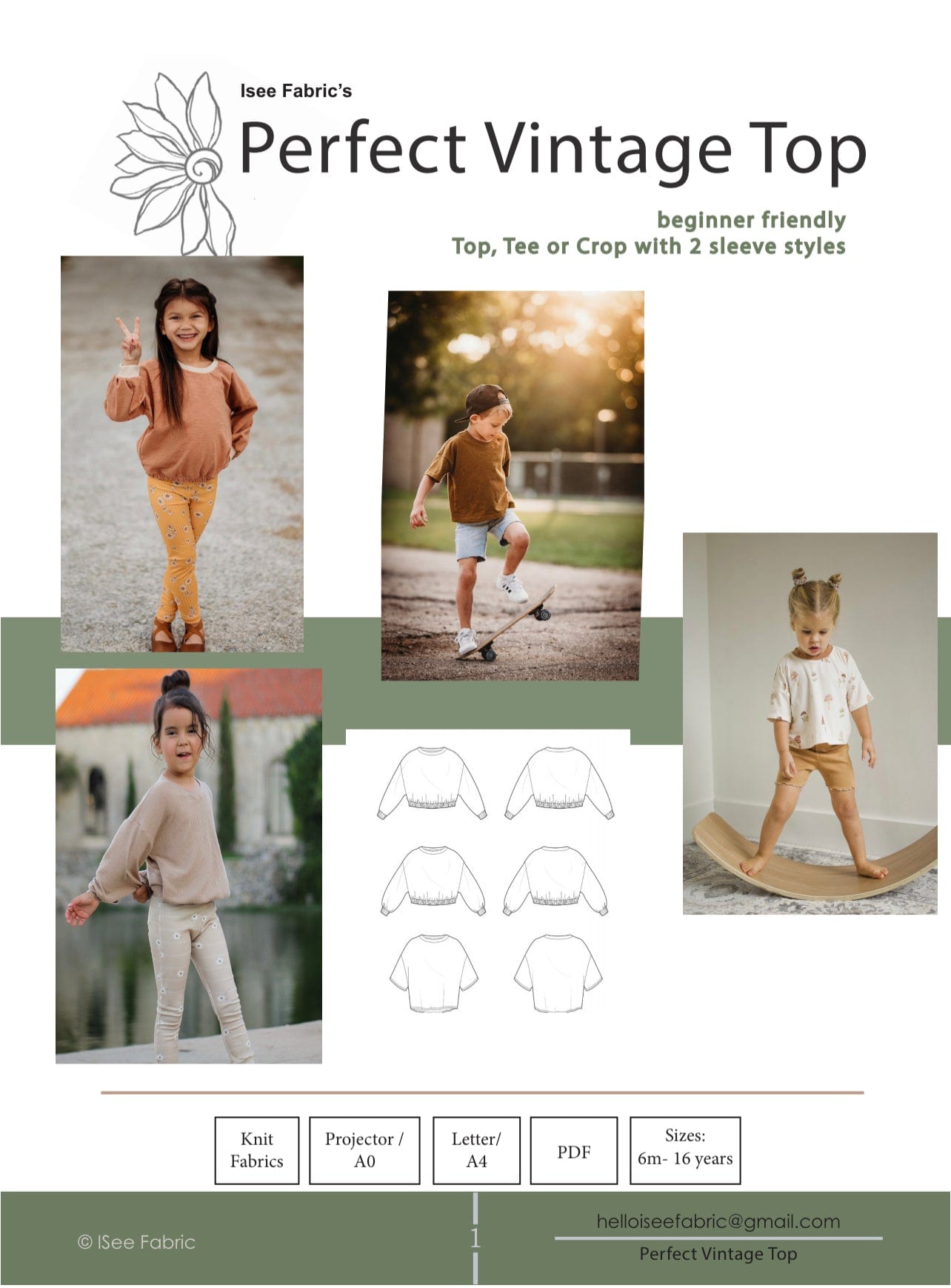The Perfect Vintage Top Sewing Pattern - Isee fabric