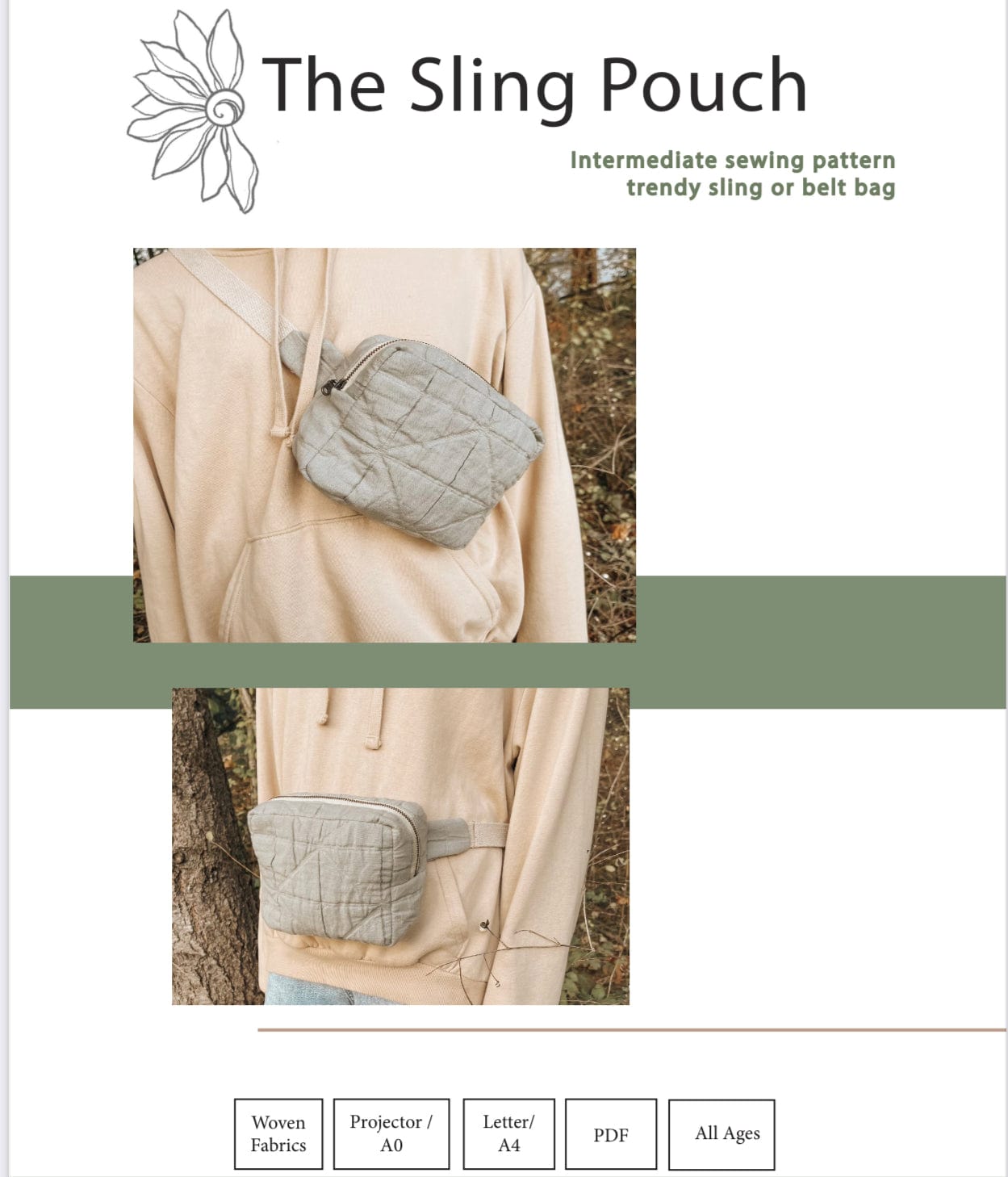 Sling Pouch Sewing Pattern - Isee fabric