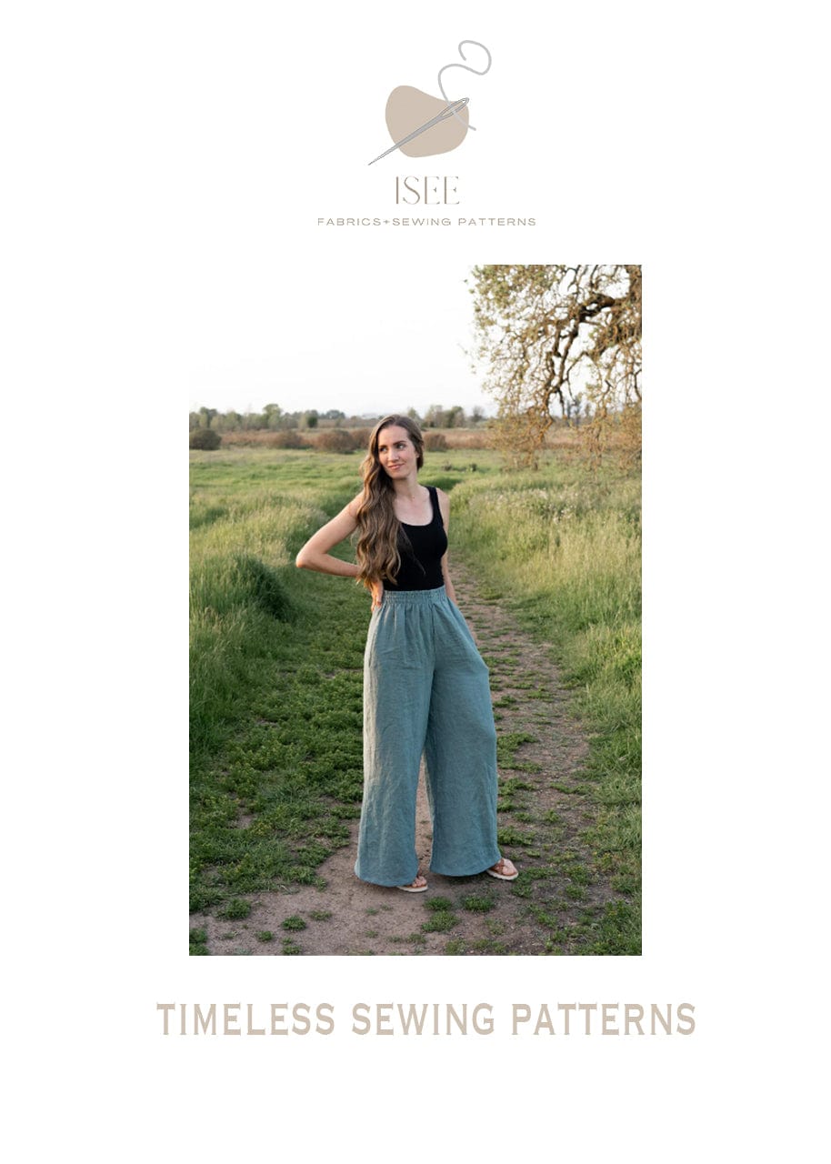 Women's Poppy Wide Leg Pants Sewing Pattern - Isee fabric
