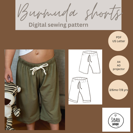 Baby Kids Bermuda Shorts Sewing Pattern