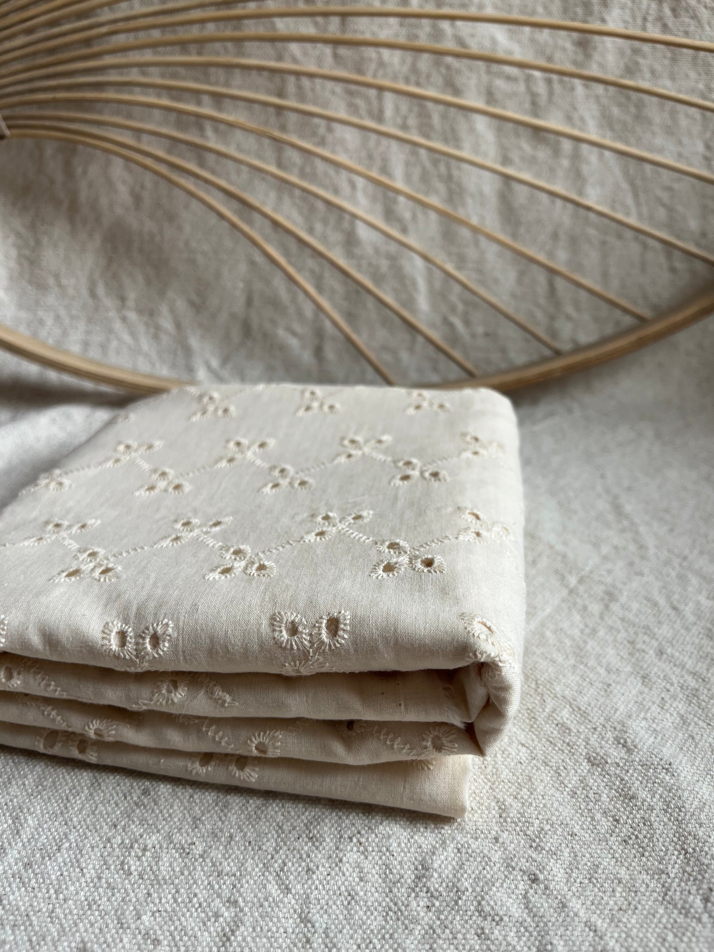 Creamy Cotton Embroidered Eyelet - Isee fabric