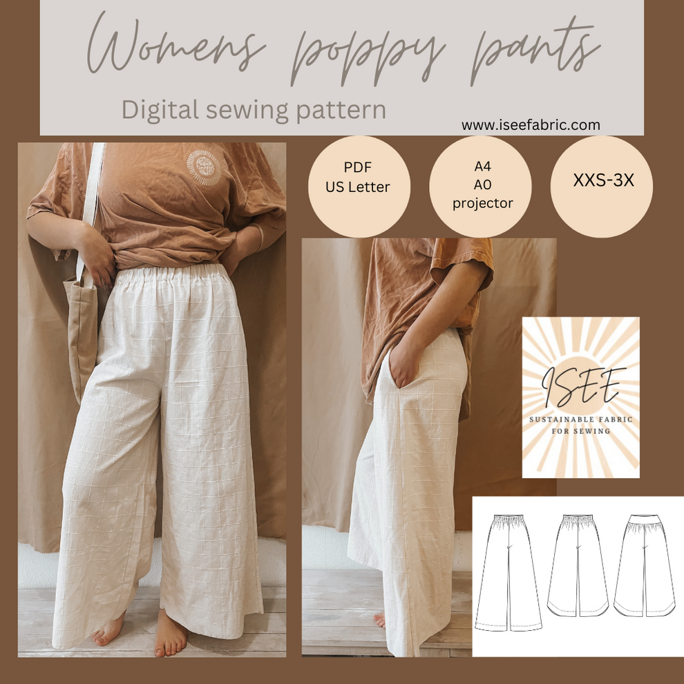 Women's Poppy Wide Leg Pants Sewing Pattern – Isee fabric