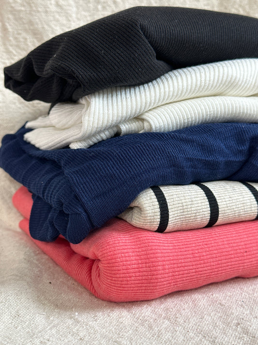 2x1 cotton with spandex and rayon Rib Knit