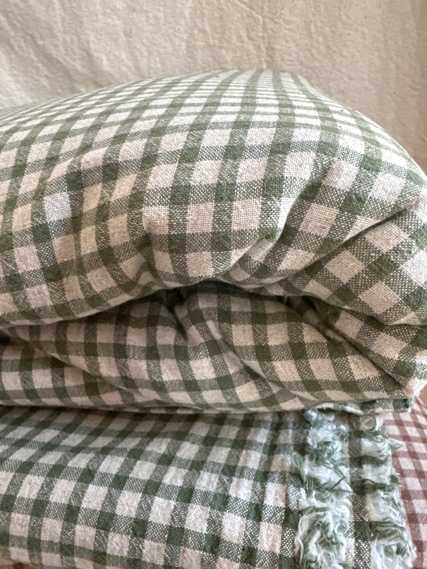 Gingham Linen+Cotton Blend
