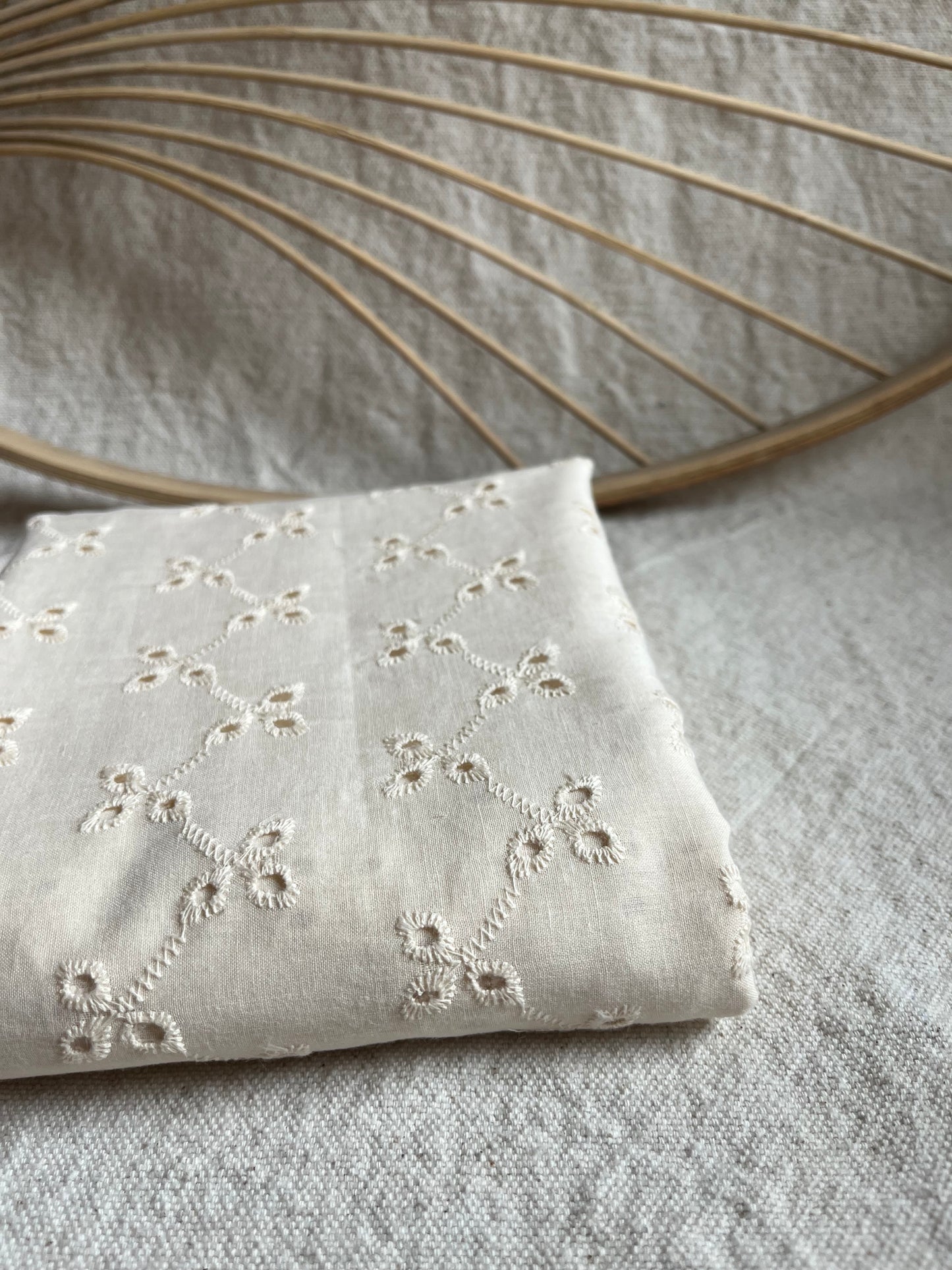 Creamy Cotton Embroidered Eyelet - Isee fabric