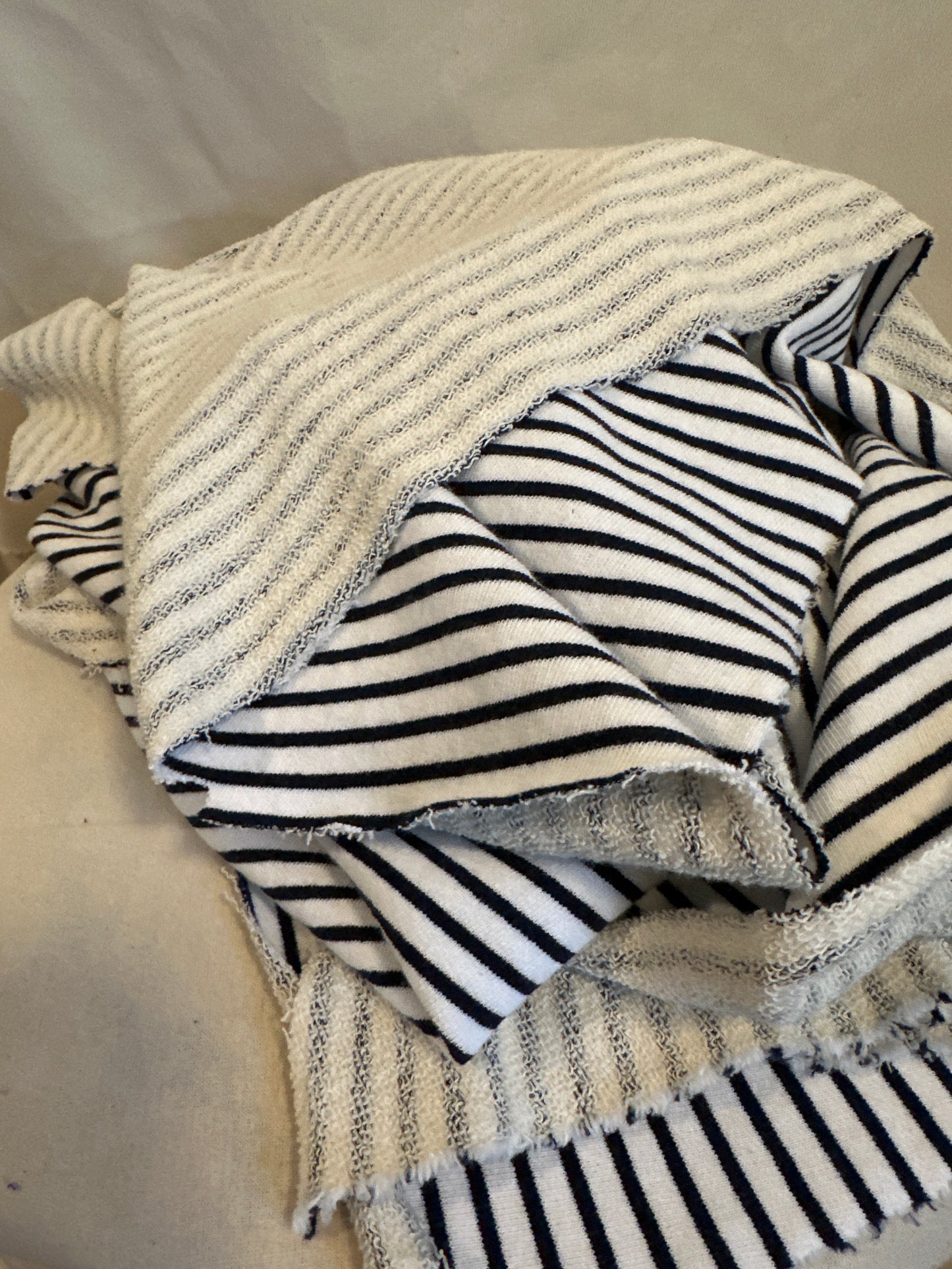 Cotton Blend Stripes Large Loop French Terry