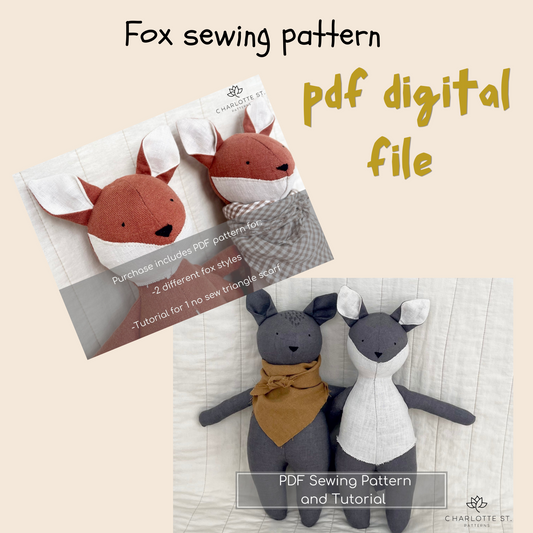 Fox and Wolf Plush PDF Sewing Pattern - Isee fabric