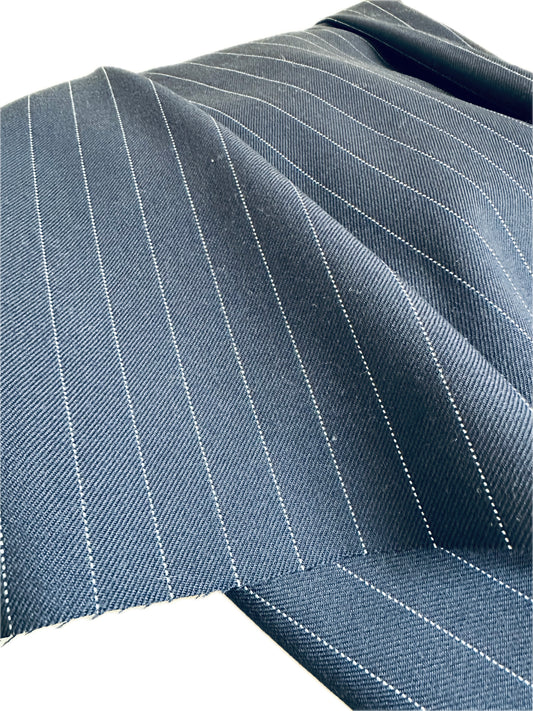 Navy pinstripe wool