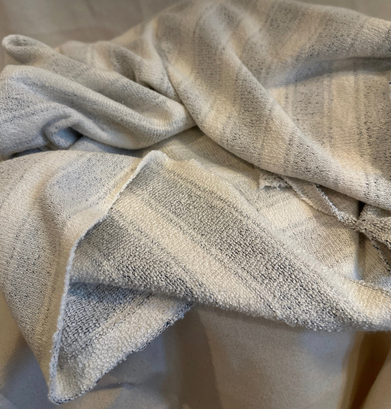 Cotton Blend Stripes Large Loop French Terry