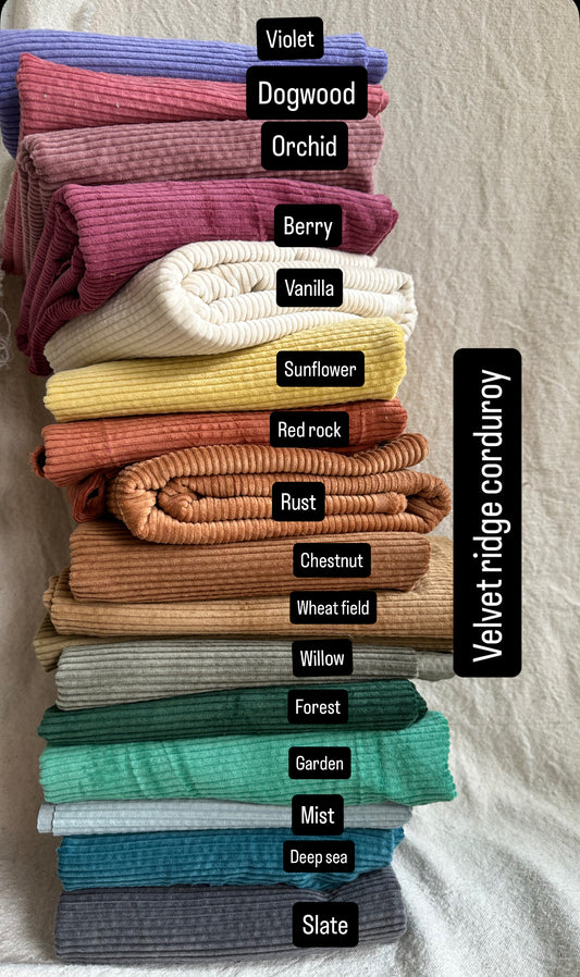 Velvet Ridge Corduroy – Soft Wide Wale 100% cotton