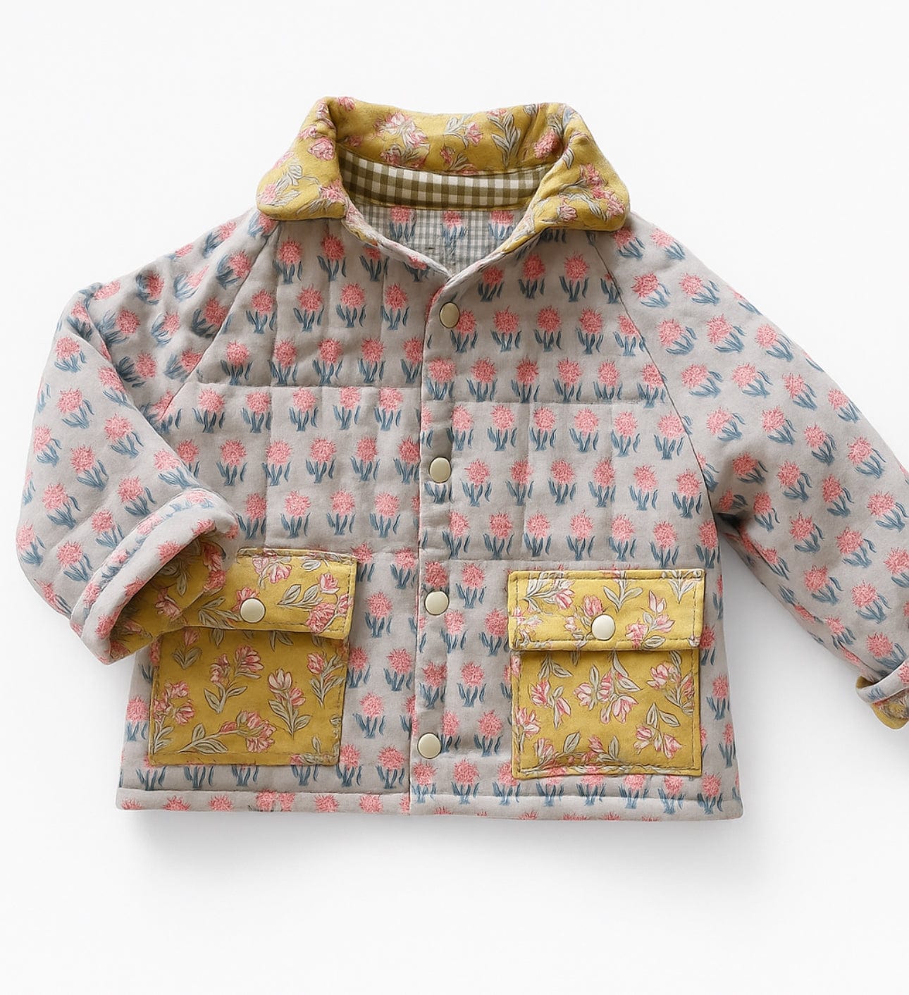 Floral print quilted jacket