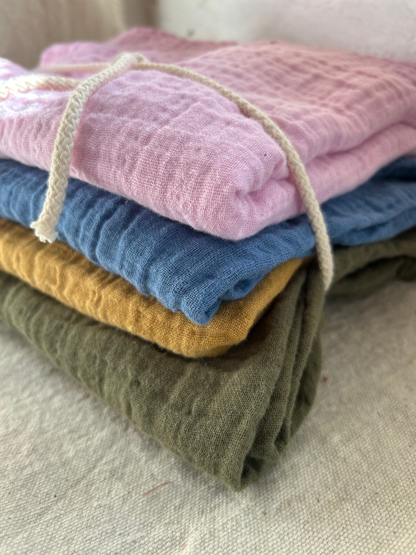 Organic Cotton Gauze Fabric Bundle – 4 Yards | Lightweight Double Gauze