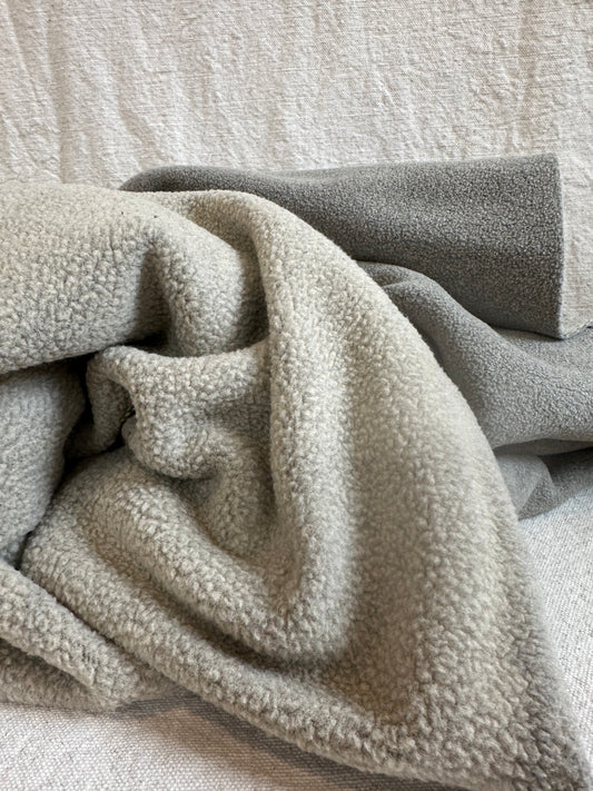 Extra heavyweight 21 oz Teddy Bear Polar Fleece fabric folded to show thick plush texture, perfect for sewing jackets, blankets, robes, and cozy winter DIY projects. Ultra-soft fleece fabric with brushed teddy bear finish, 58–60 inches wide, sold by the half yard, ideal for warm, durable sewing