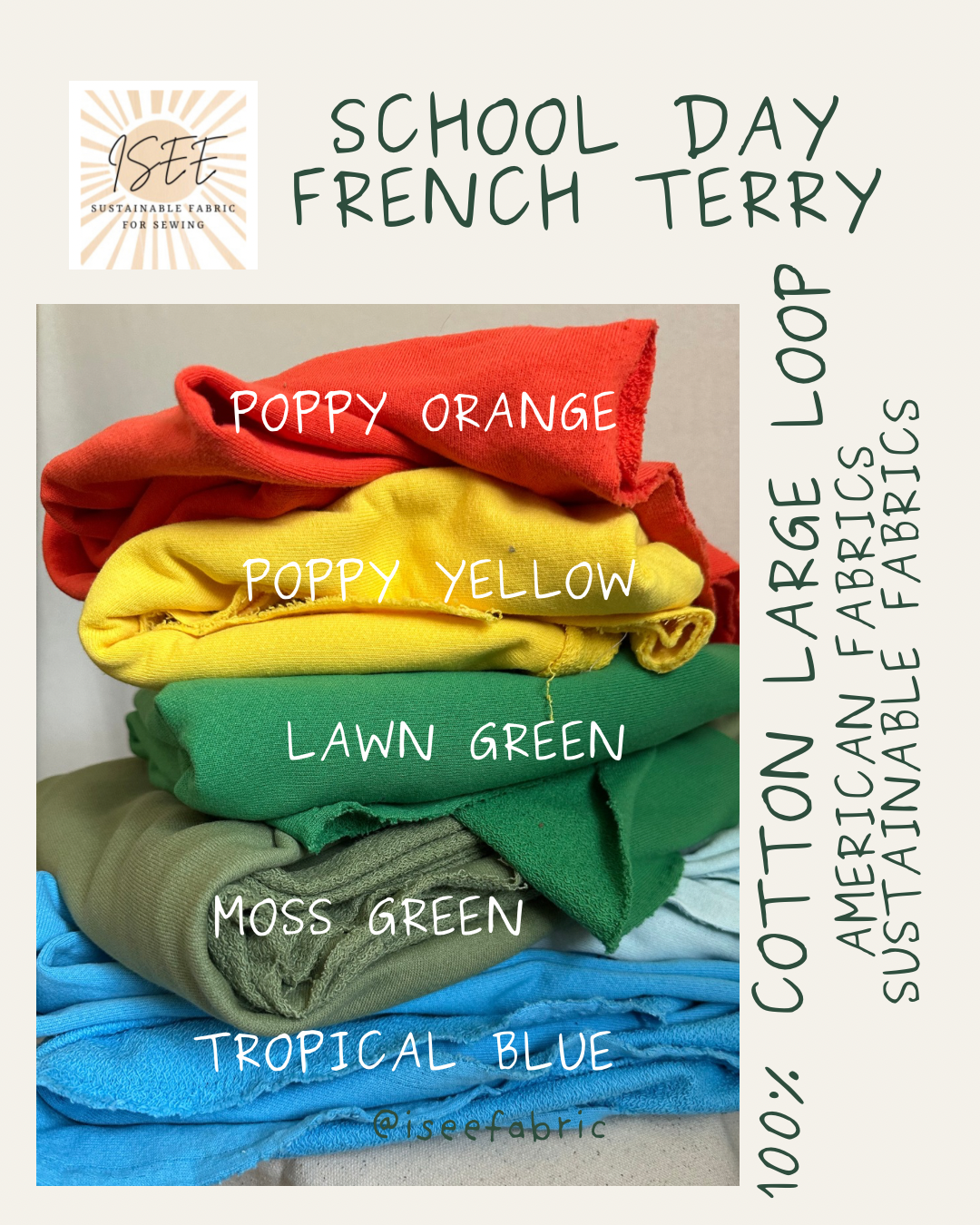 100% Cotton Large Loop French Terry | USA-Milled