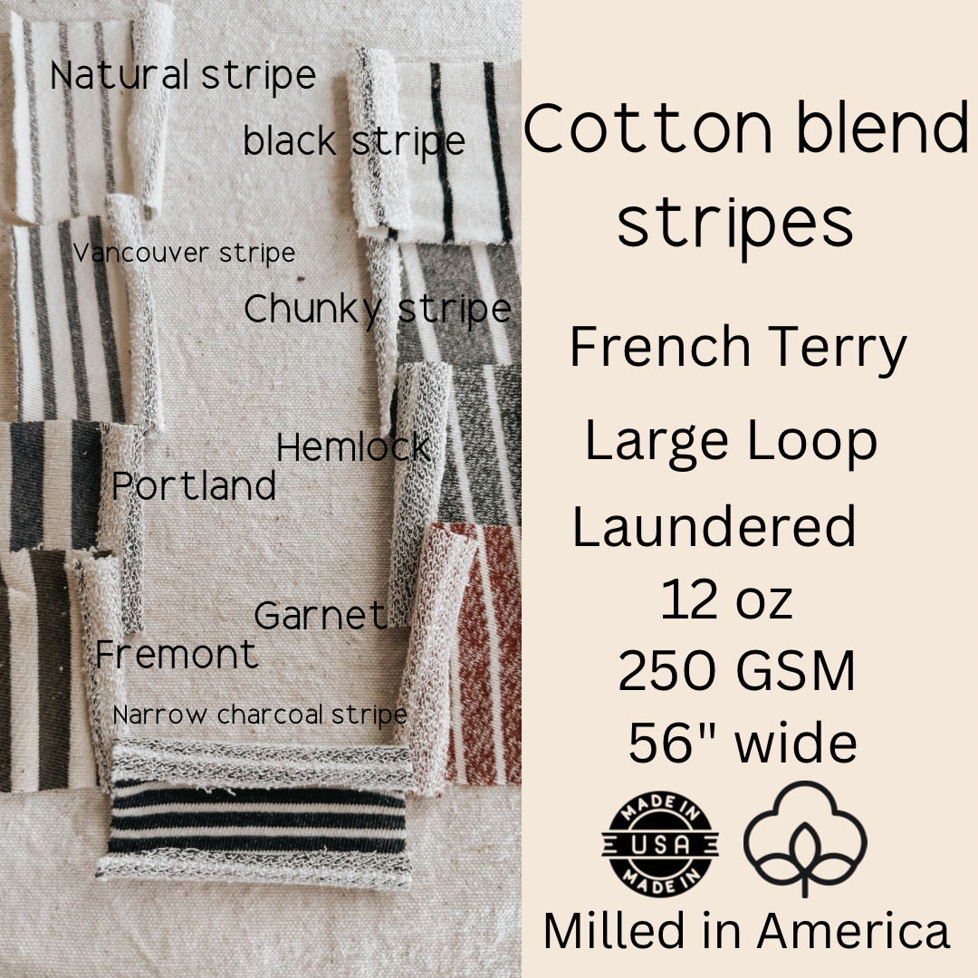 Cotton Blend Stripes Large Loop French Terry