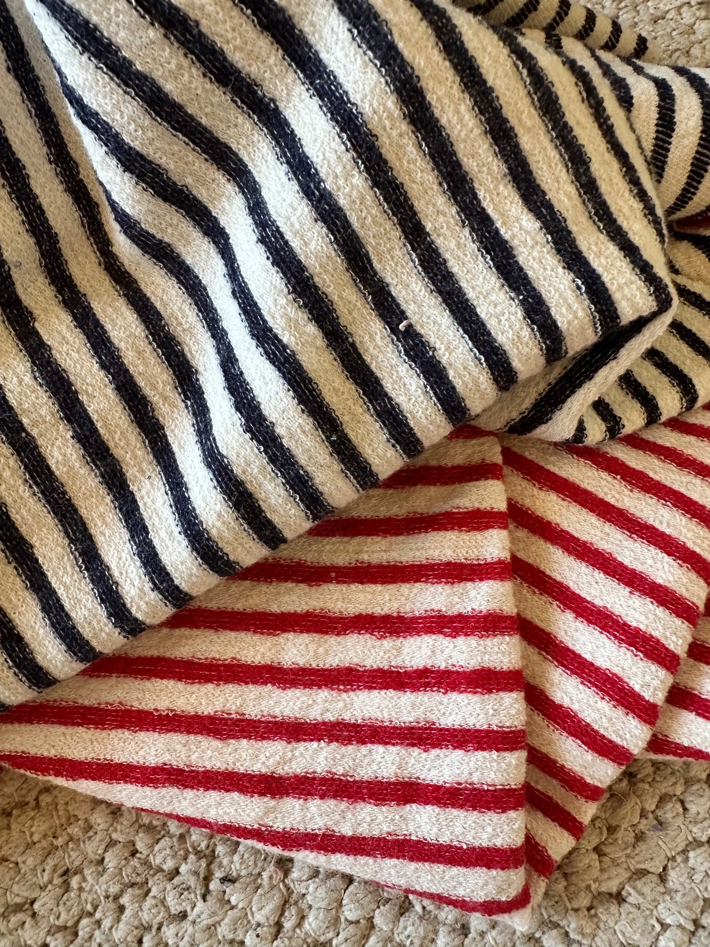 Cotton Blend Stripes Large Loop French Terry