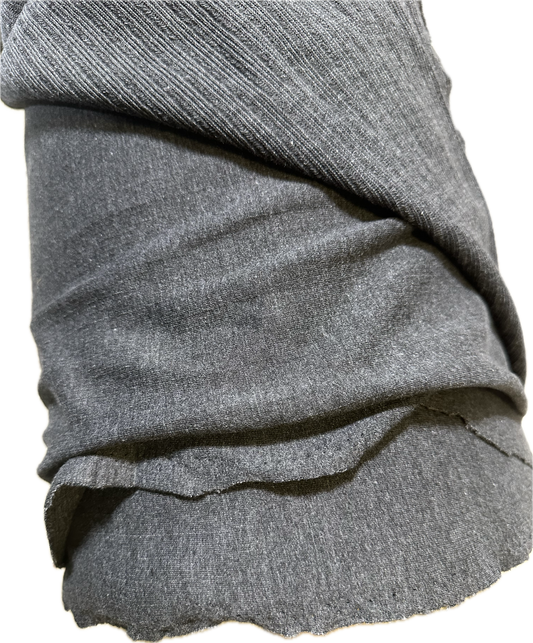 Heavyweight Flat Back Rib Knit – Charcoal –