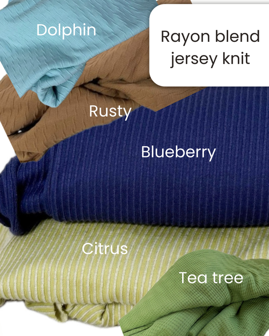 Rayon Blend Jersey Knit – Soft Drapey Stretch Fabric