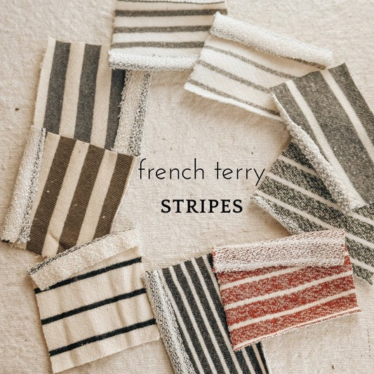 Cotton Blend Stripes Large Loop French Terry